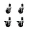 Service Caster 3.5'' Soft Rubber Wheel Swivel 1-3/4'' Expanding Stem Caster Set 2 Brakes, 4PK SCC-EX20S3514-SRS-2-PLB-2-134 - alternate 1